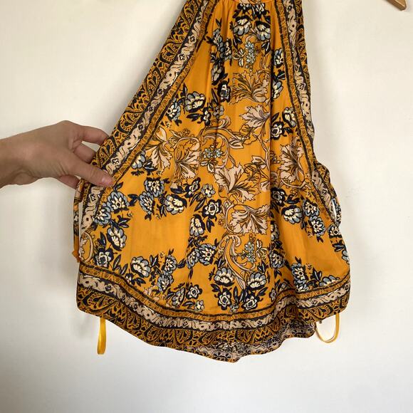 NWT Free People Sofia Poppy Gold Combo Halter Tank Top Size Medium - Picture 4 of 8